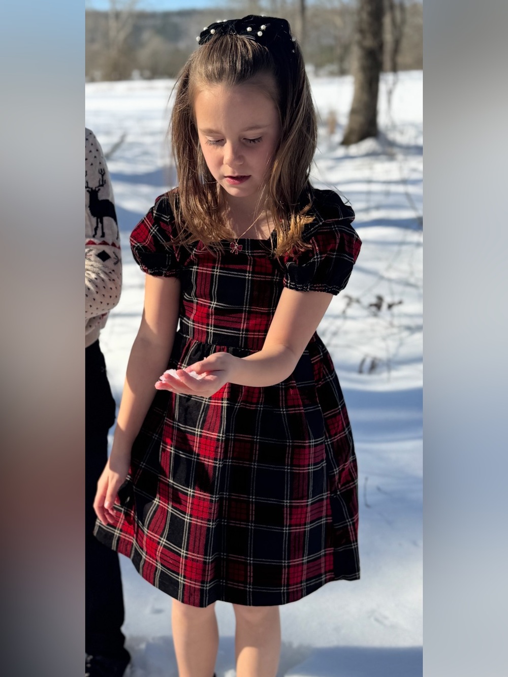 Copper Key Girls Size 6x Red Black Plaid Christmas Holiday Dress